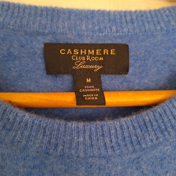 Club Room Blue Cashmere Sweater Womens Size M - Picture 2 of 5